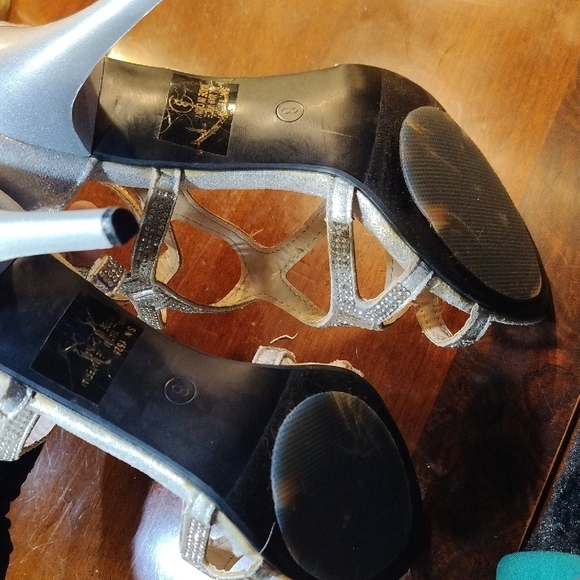 Italina Silver Strappy Heels for Formal Events - Picture 6 of 7